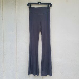 Foxy Kind Gray Ribbed Flare Leggings Sz S Y2K Athleisure Lounge Wear